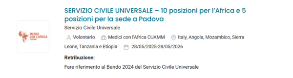 servizio civile bando