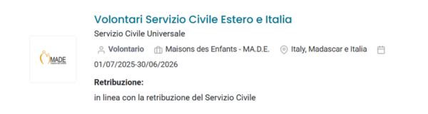 progetti servizio civile 2025